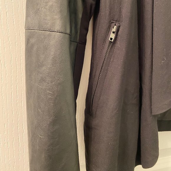 Only Black Mindy Long Sleeve Blazer w Faux Leather - Picture 5 of 7